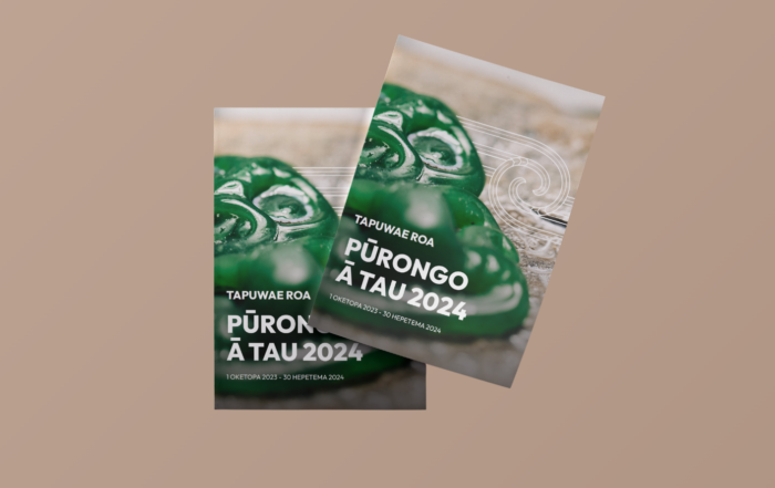 Tapuwae Roa pūrongo-ā-tau 2024 front cover.